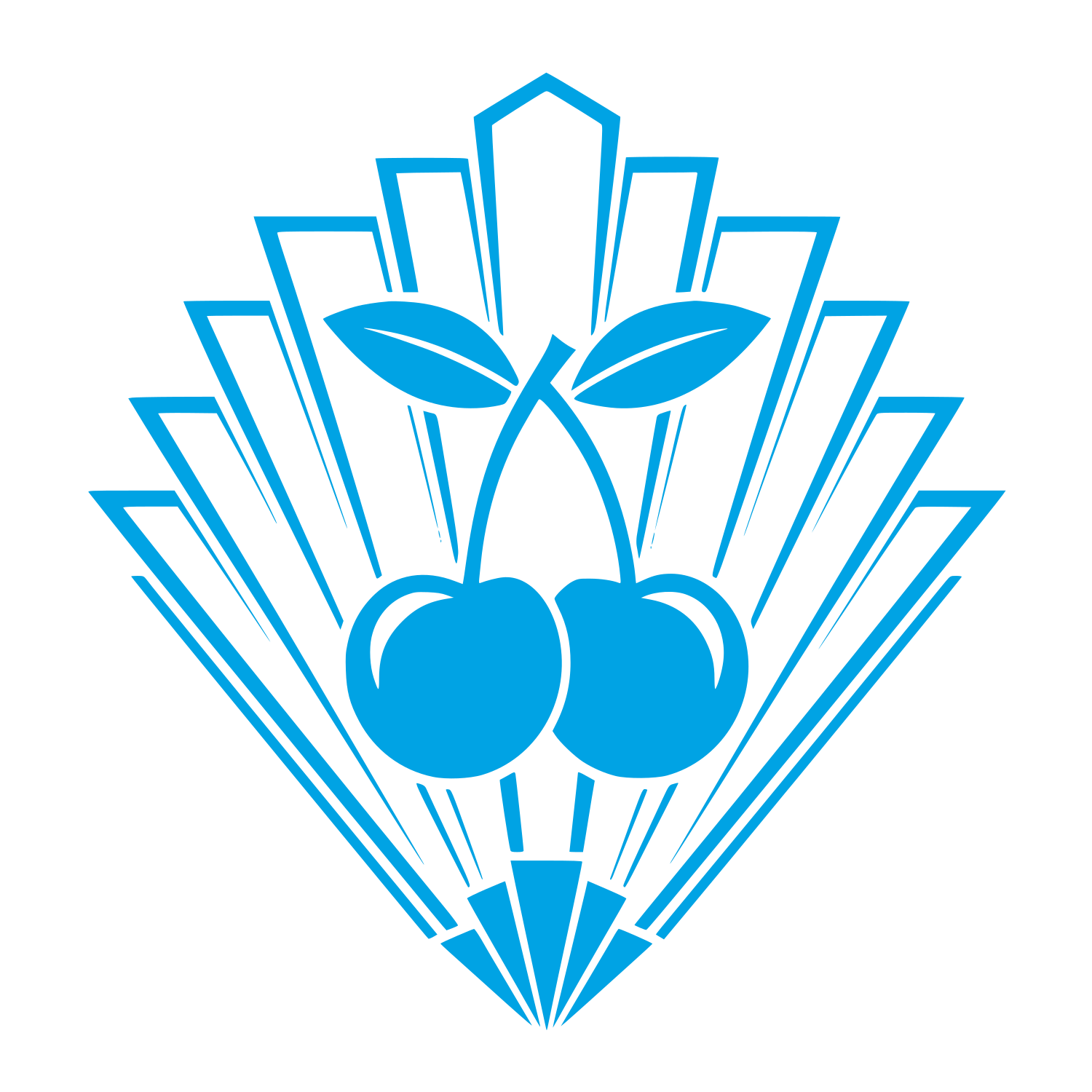 Art Deco Cherry Logo #00a3e4