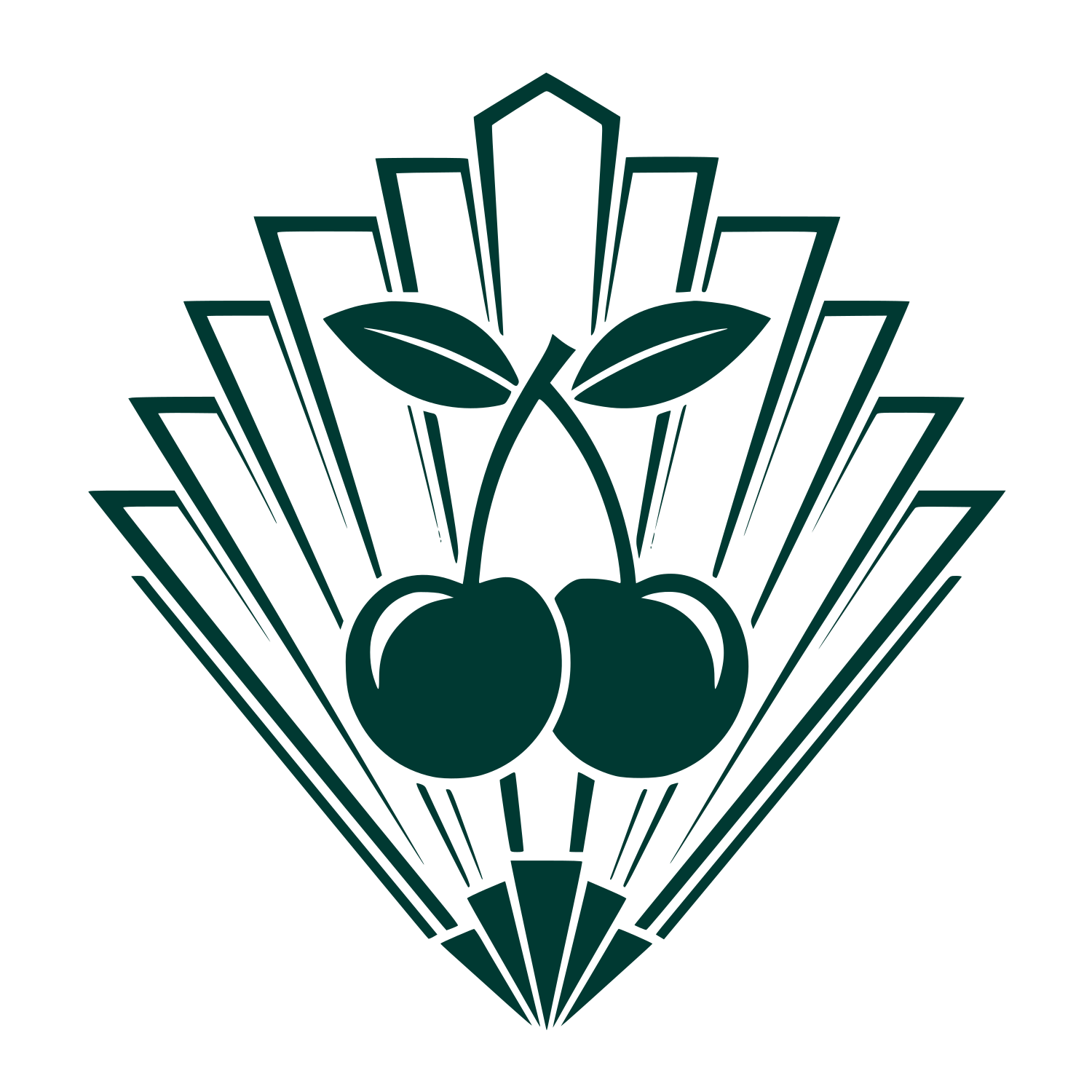 Art Deco Cherry Logo #003932