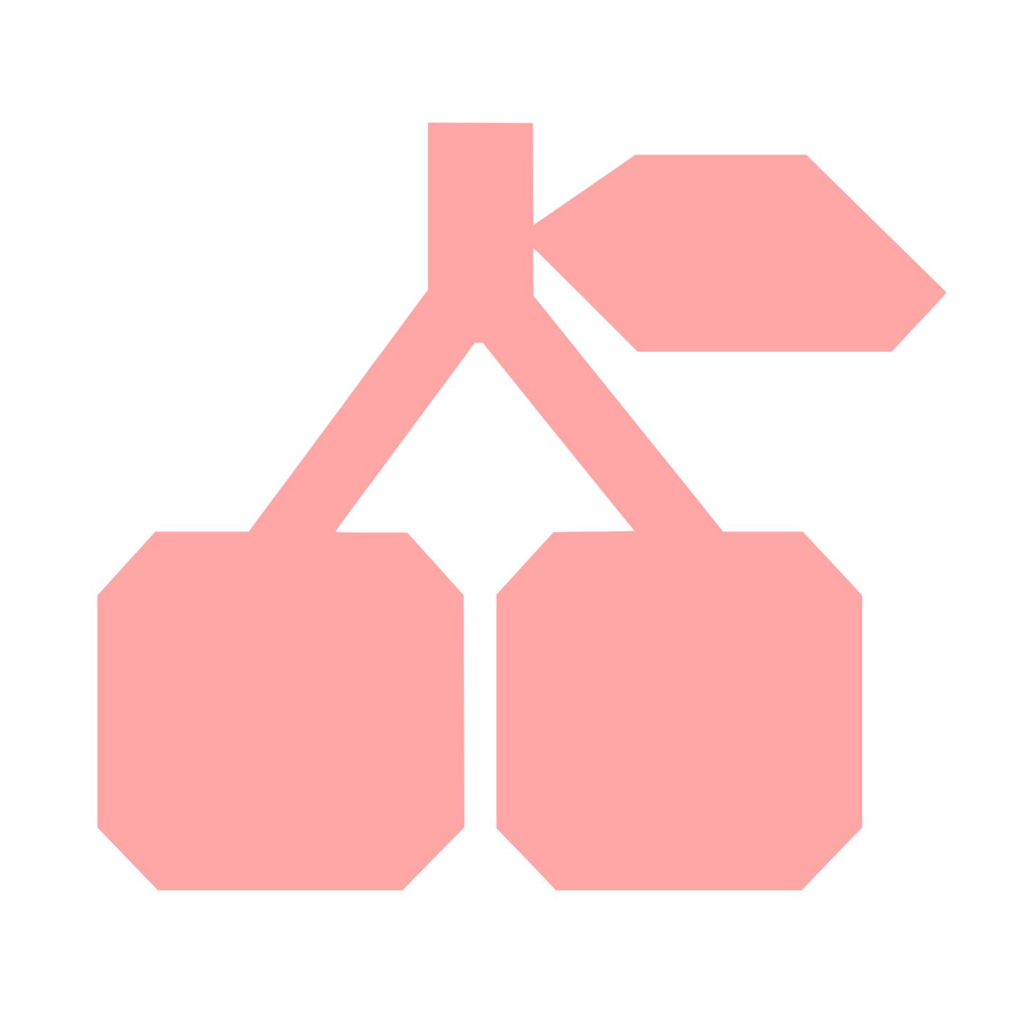Geometric Cherry Pair Logo #ffa6a6