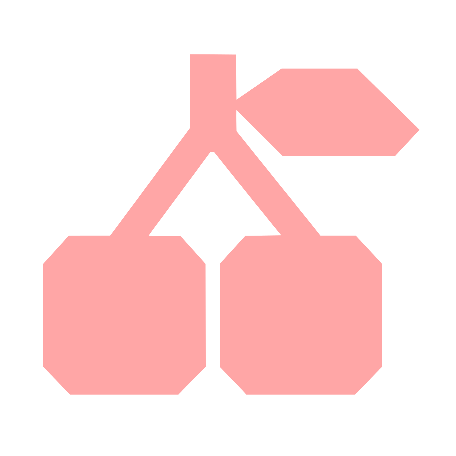 Geometric Cherry Pair Logo #ffa6a6
