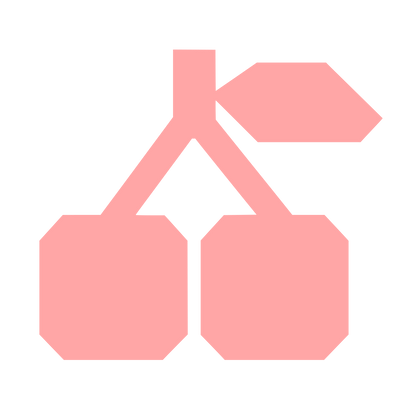 Geometric Cherry Pair Logo #ffa6a6