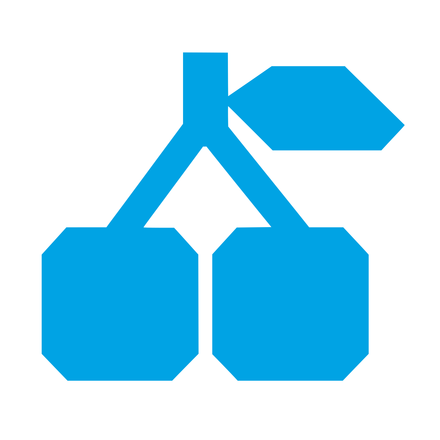 Geometric Cherry Pair Logo #00a3e4