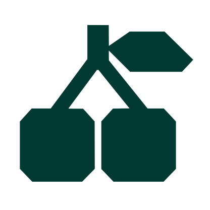 Geometric Cherry Pair Logo #003932
