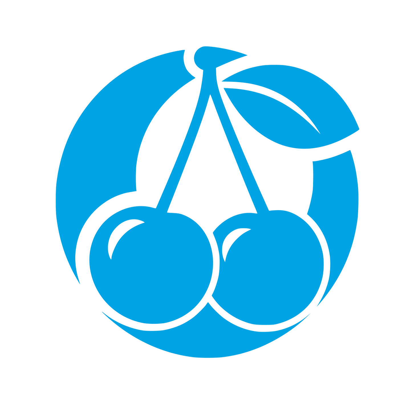 Cherry Pair Circle Logo #00a3e4