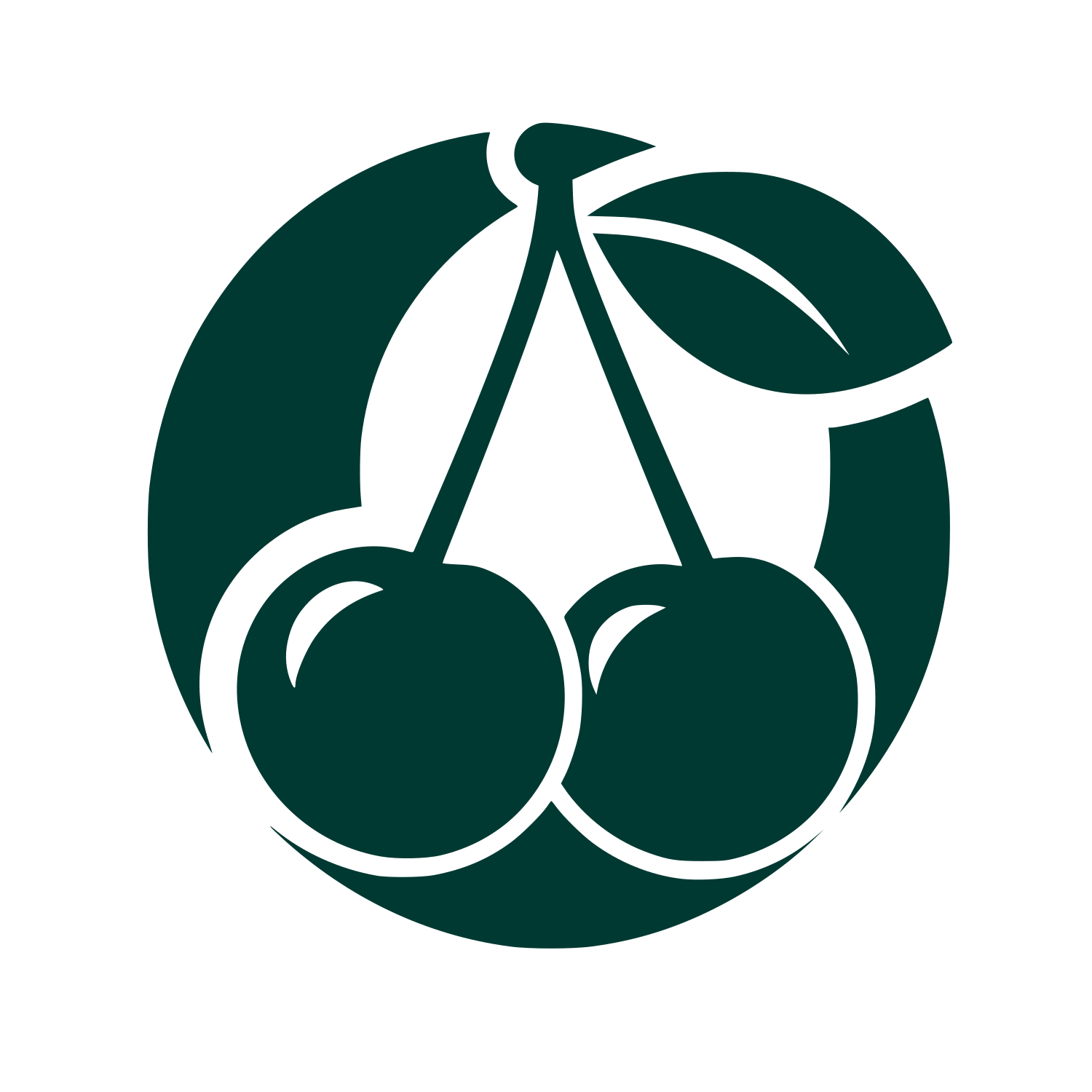 Cherry Pair Circle Logo #003932