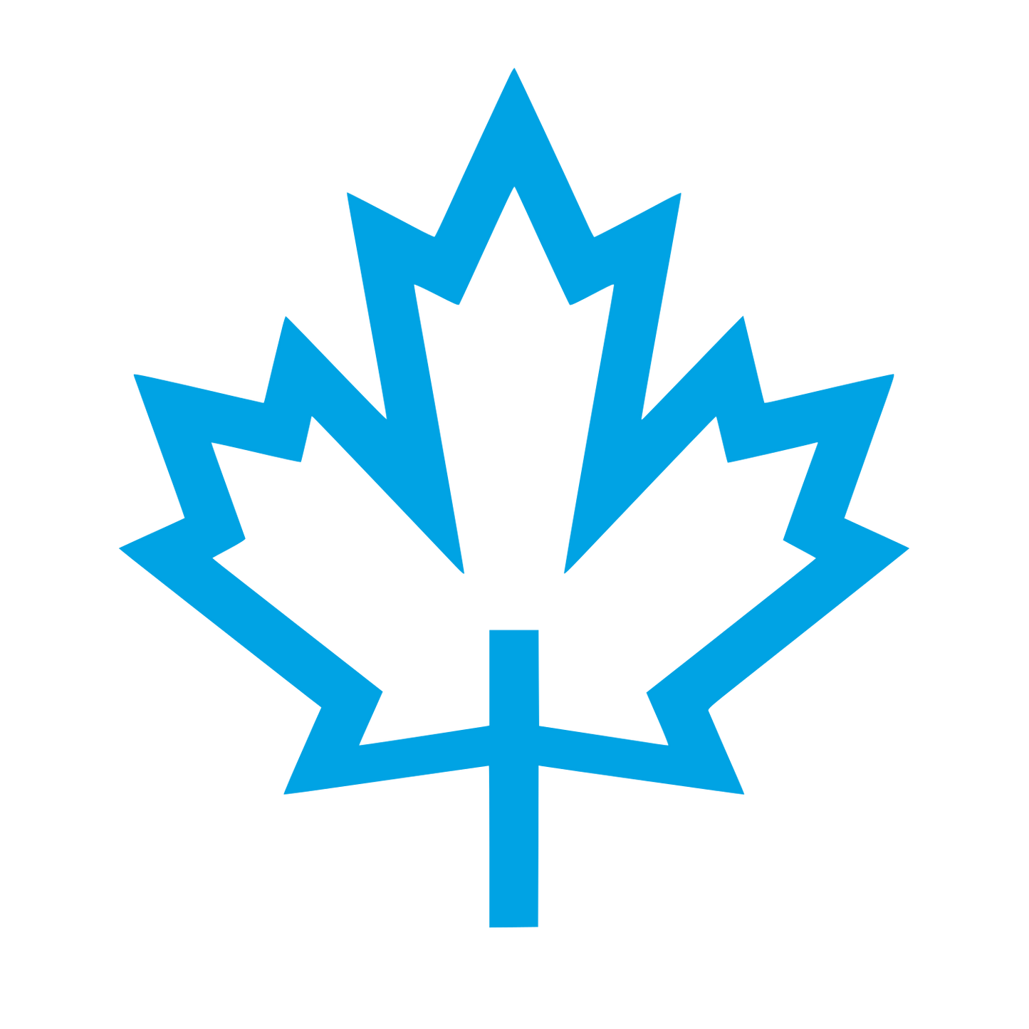 Maple Leaf Outline Logo #00a3e4