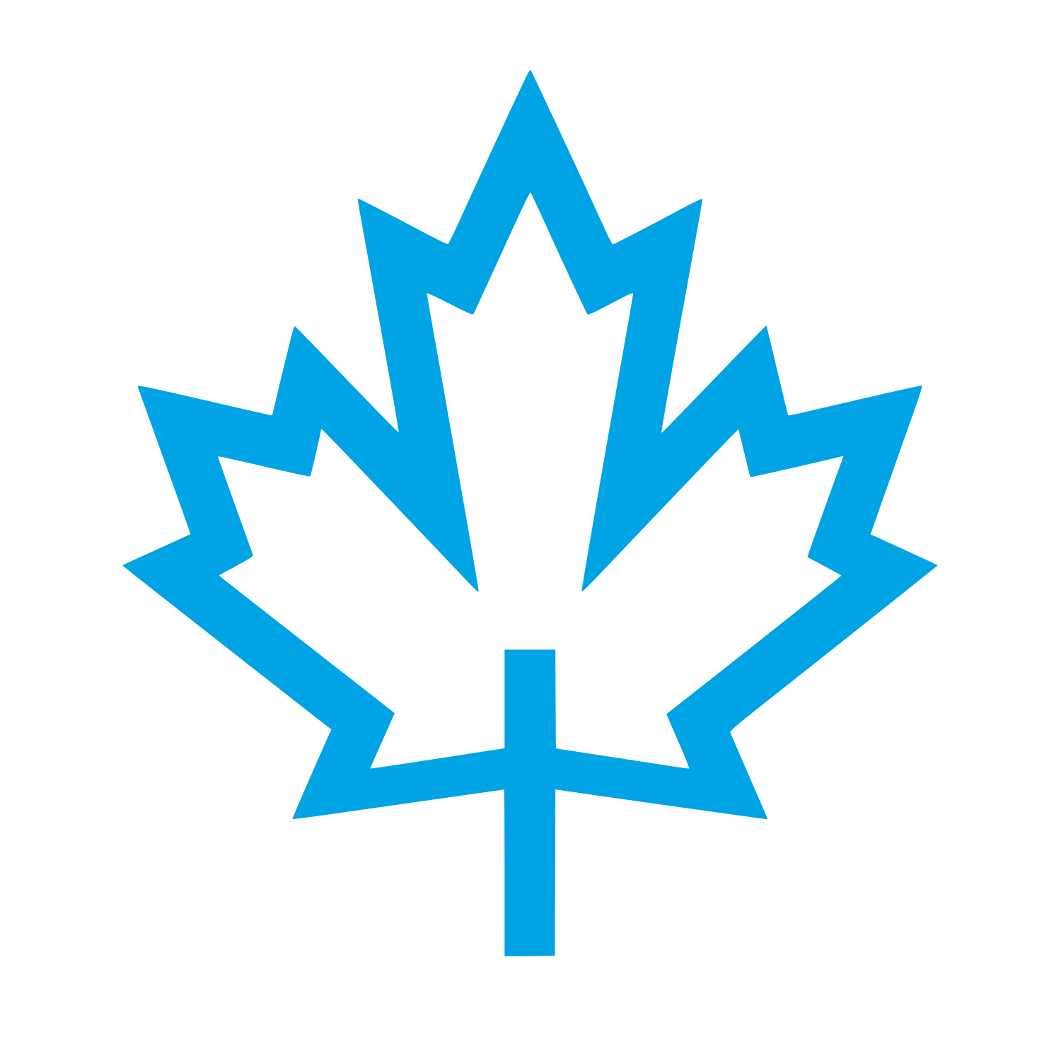 Maple Leaf Outline Logo #00a3e4