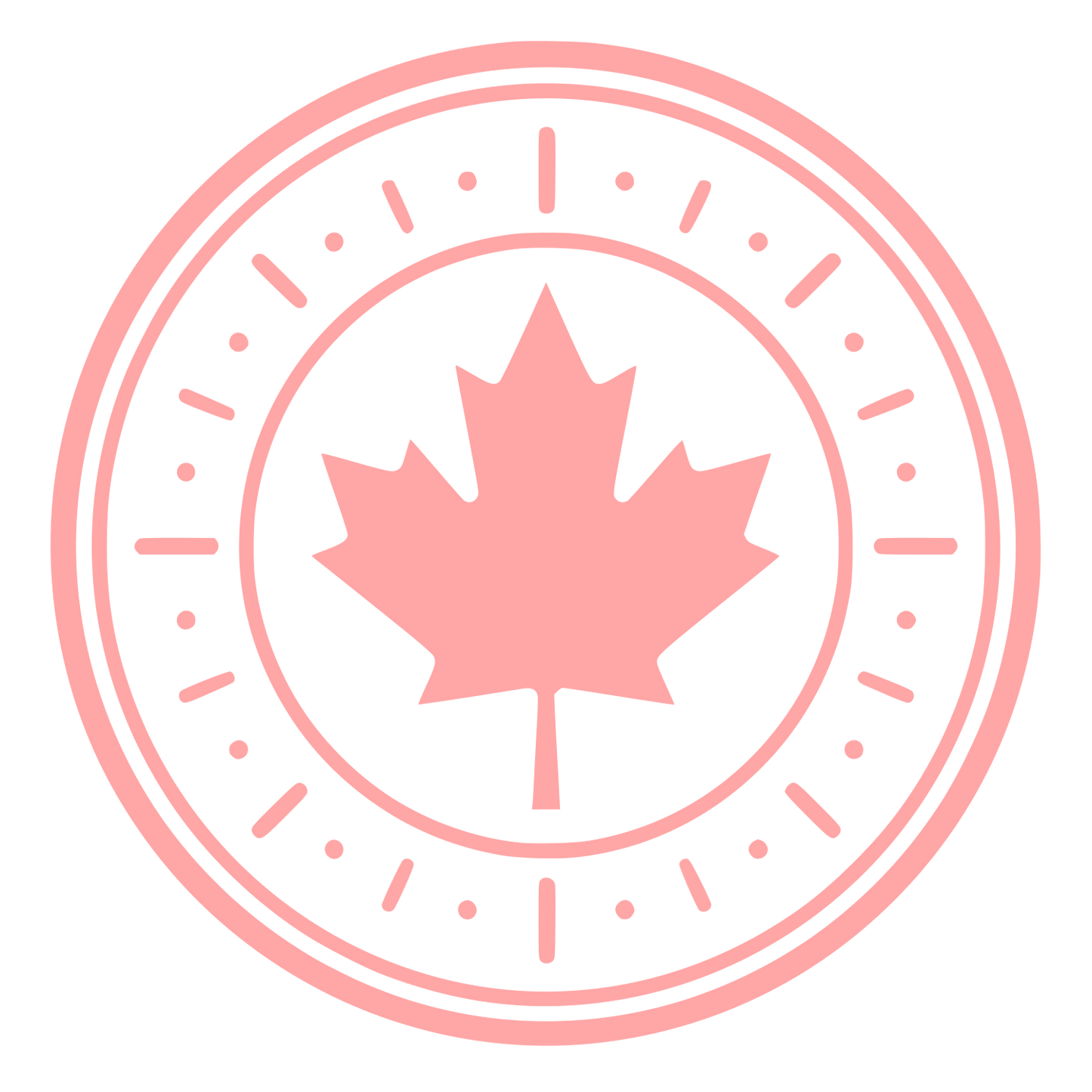 Maple Leaf Stamp Badge Logo #ffa6a6
