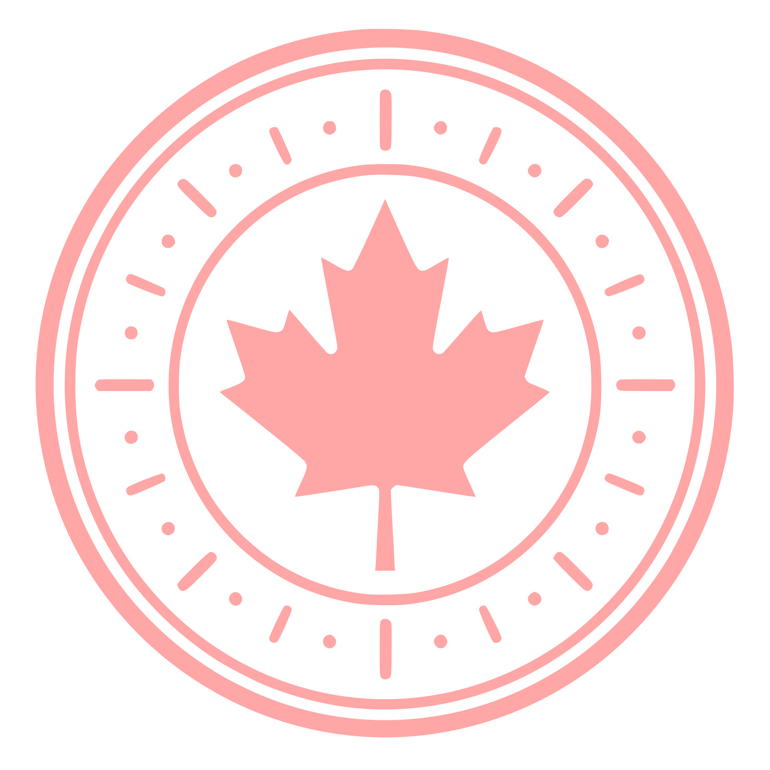 Maple Leaf Stamp Badge Logo #ffa6a6