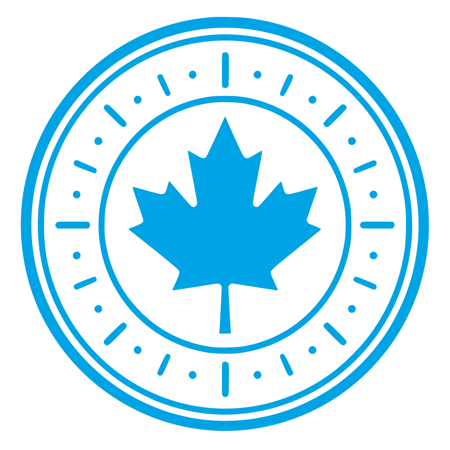 Maple Leaf Stamp Badge Logo #00a3e4