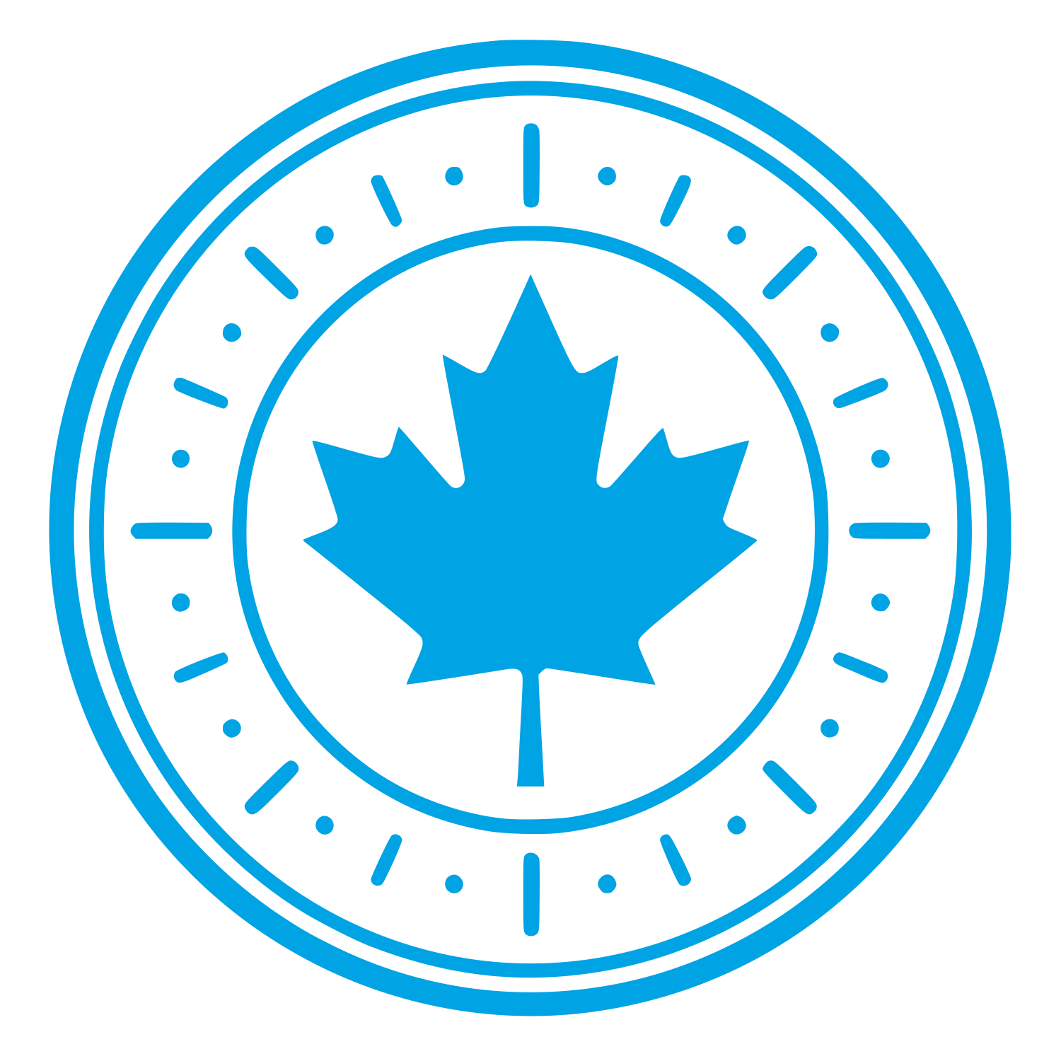Maple Leaf Stamp Badge Logo #00a3e4
