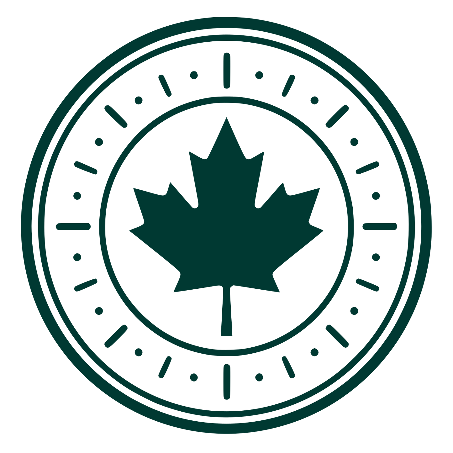Maple Leaf Stamp Badge Logo #003932