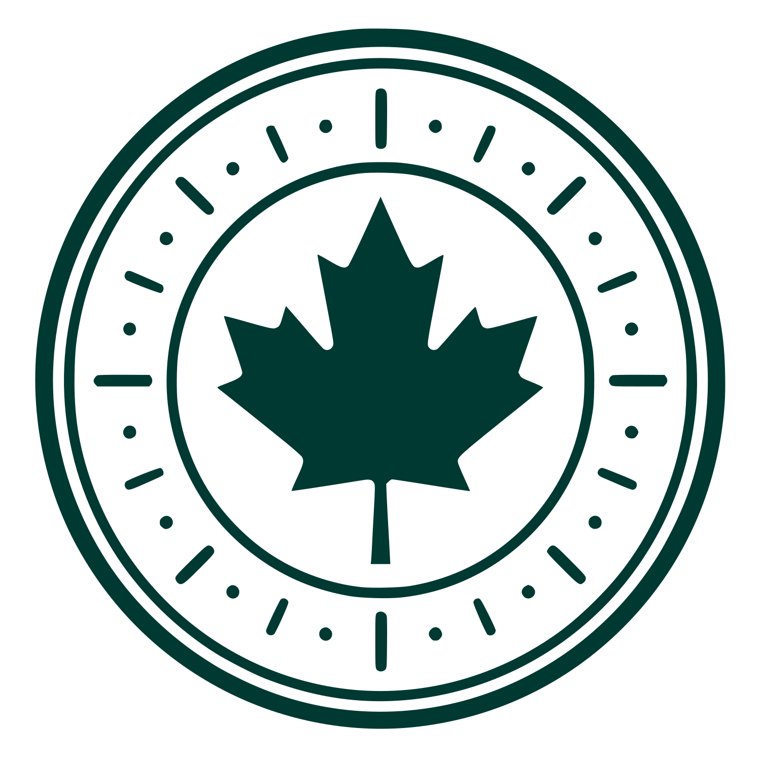Maple Leaf Stamp Badge Logo #003932