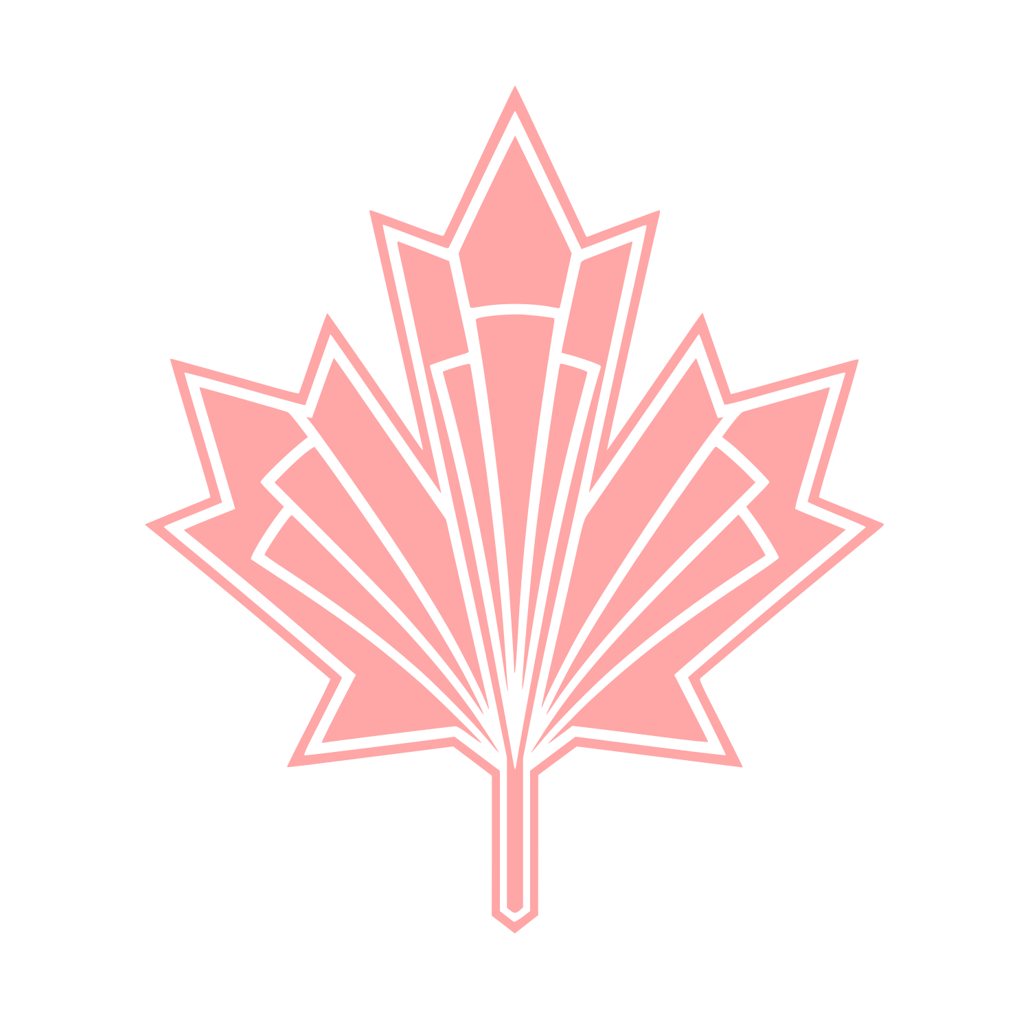 Art Deco Maple Leaf Logo #ffa6a6