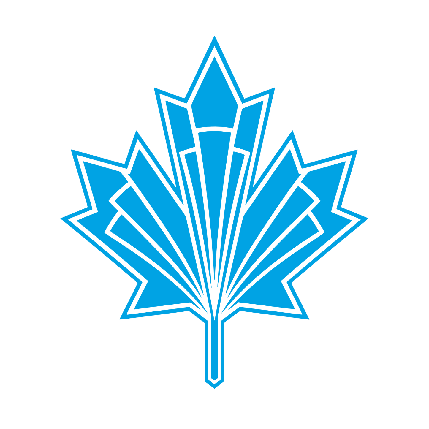 Art Deco Maple Leaf Logo #00a3e4