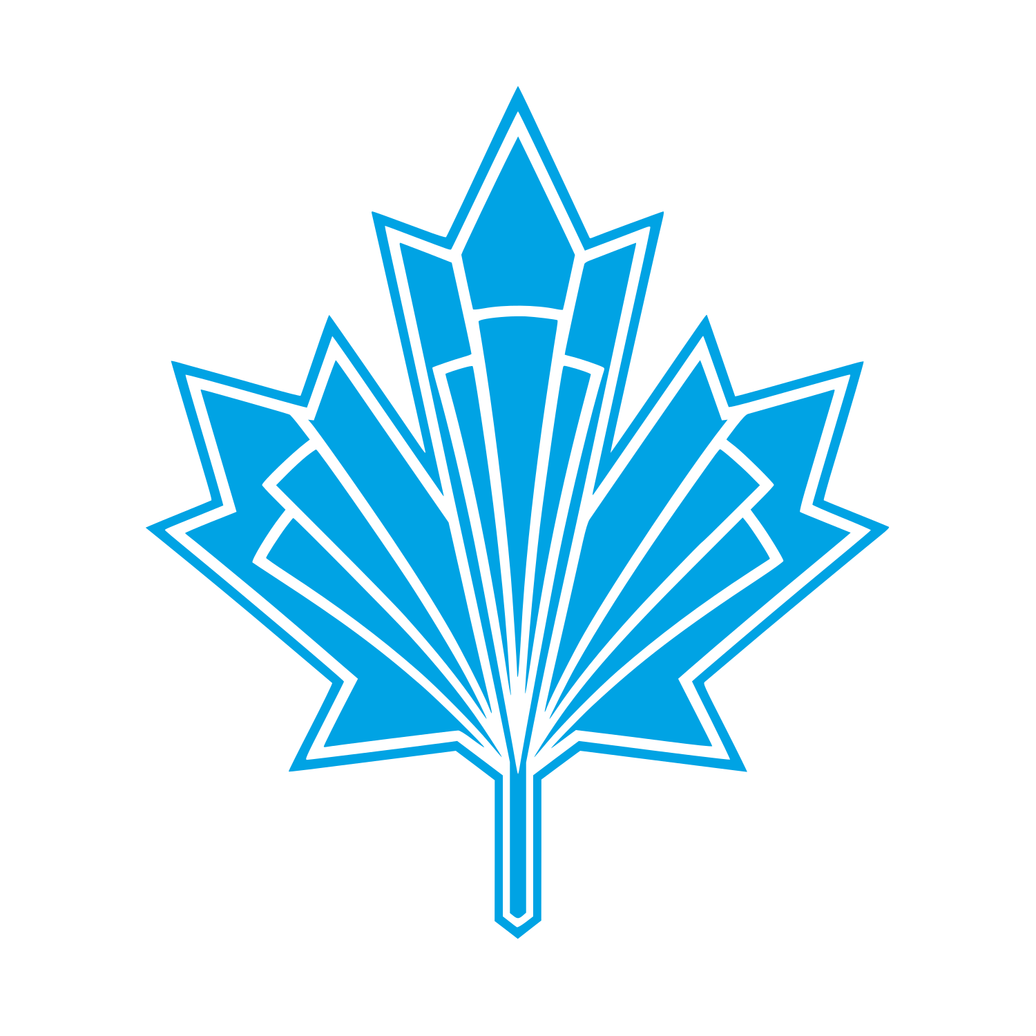 Art Deco Maple Leaf Logo #00a3e4