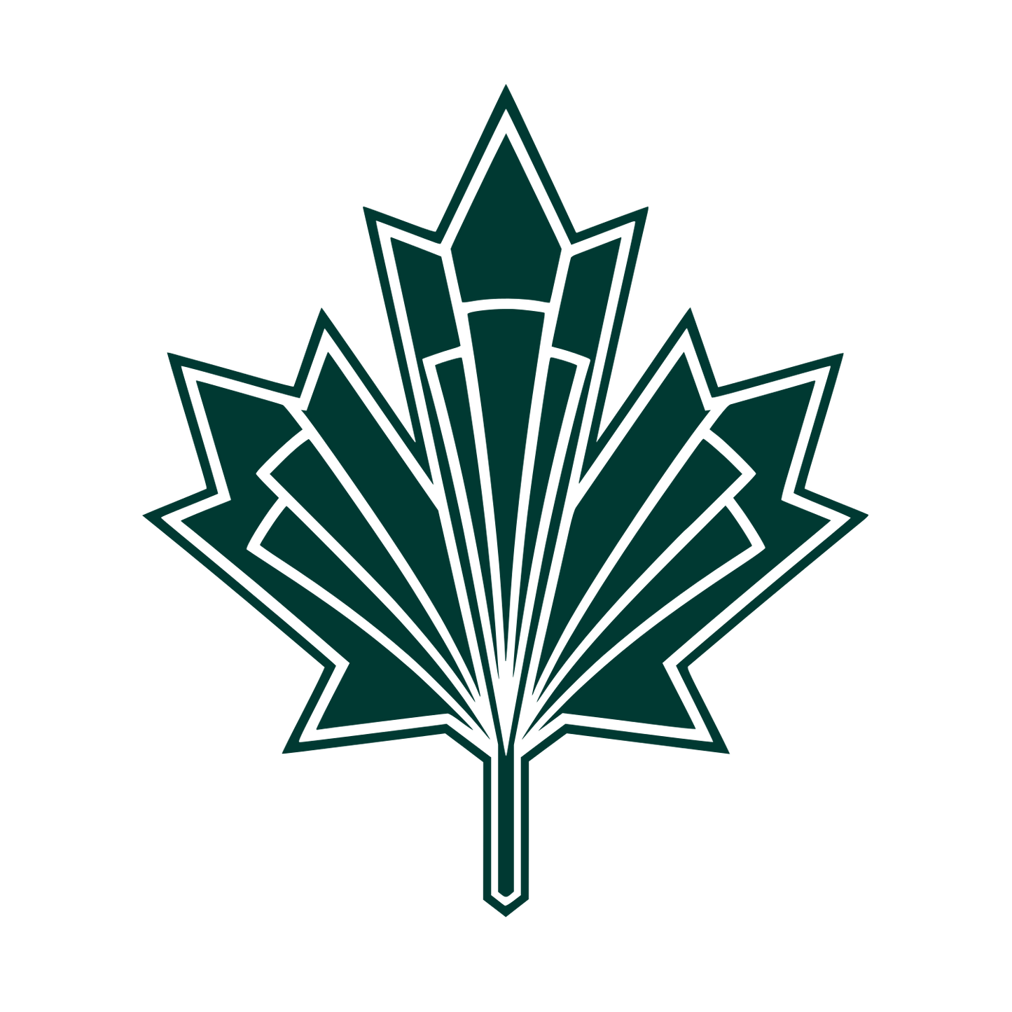 Art Deco Maple Leaf Logo #003932