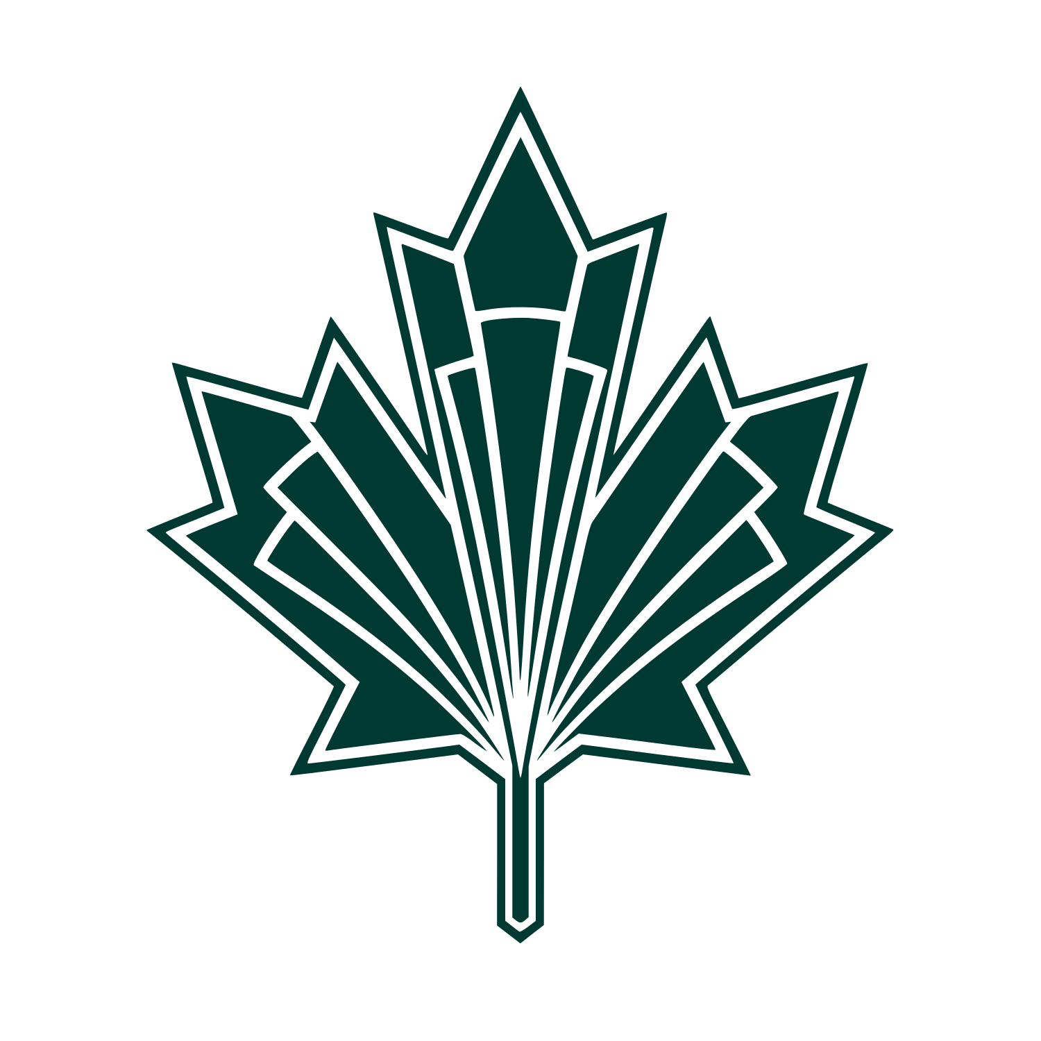 Art Deco Maple Leaf Logo #003932