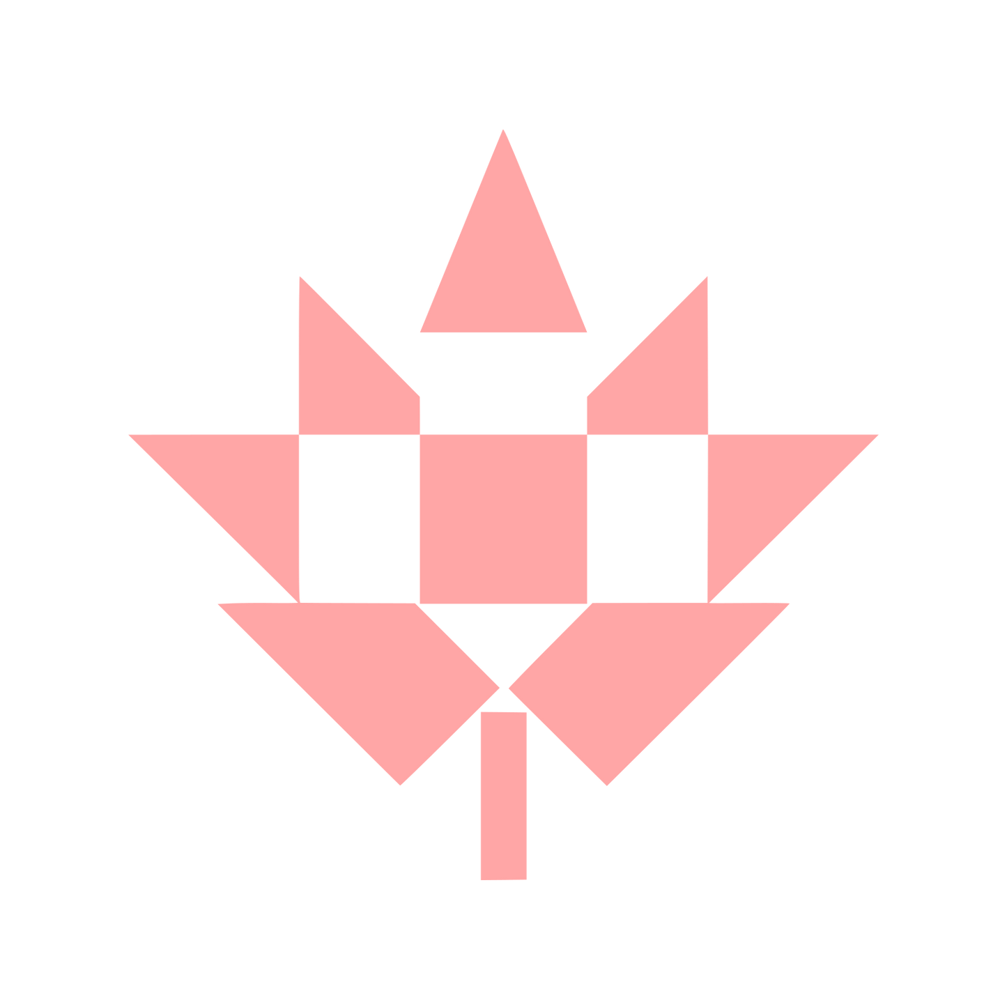 Geometric Maple Leaf Logo #ffa6a6