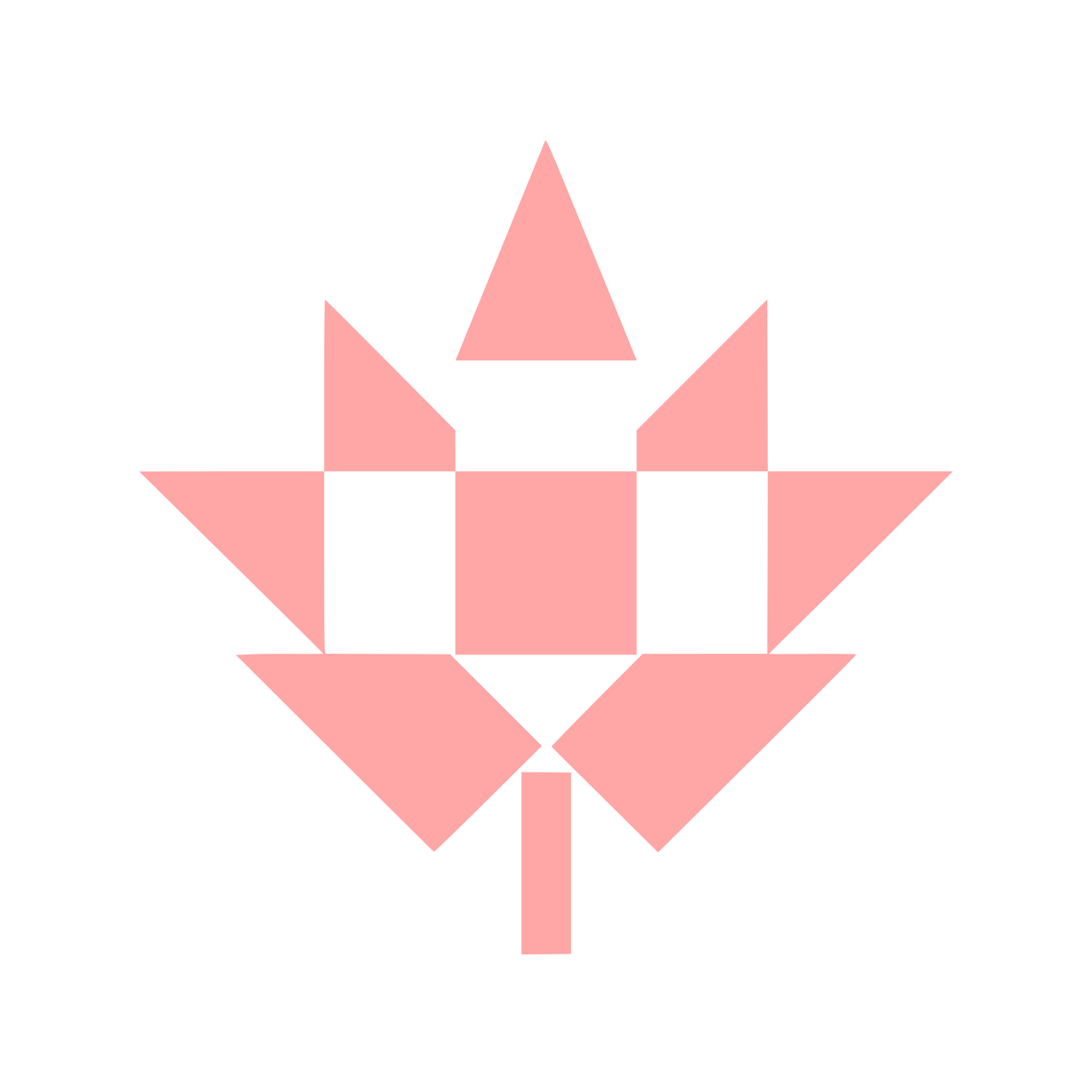 Geometric Maple Leaf Logo #ffa6a6