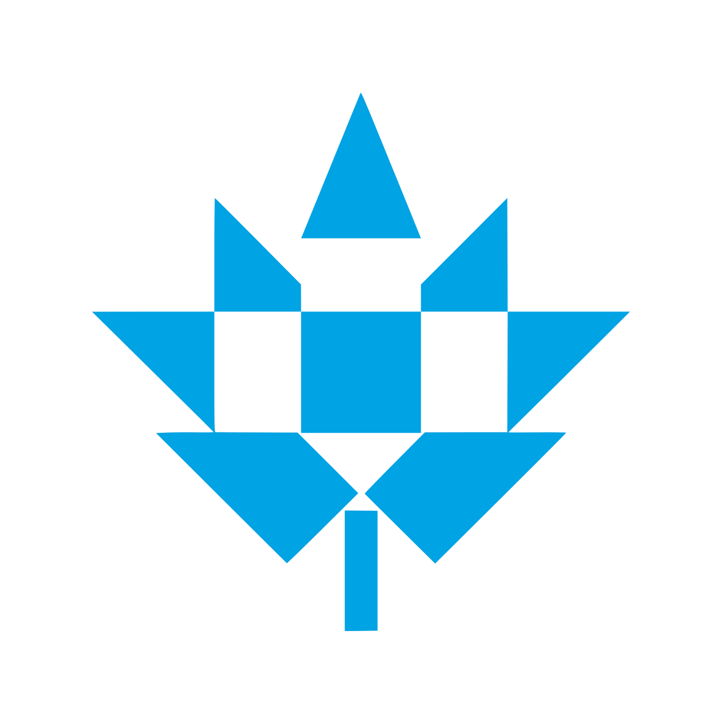 Geometric Maple Leaf Logo #00a3e4