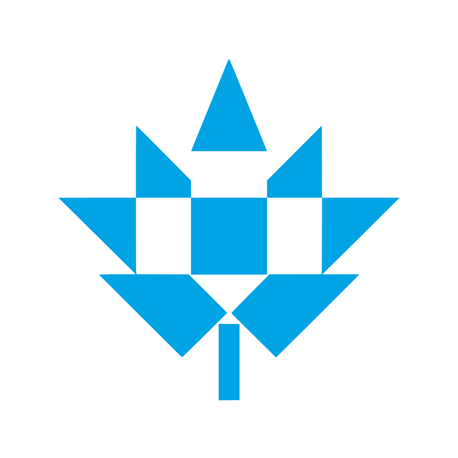 Geometric Maple Leaf Logo #00a3e4