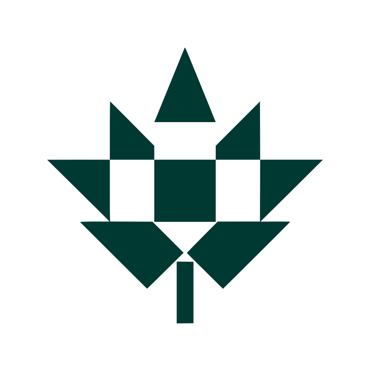 Geometric Maple Leaf Logo #003932