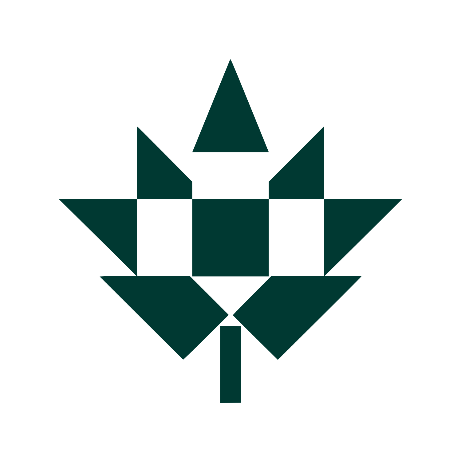 Geometric Maple Leaf Logo #003932