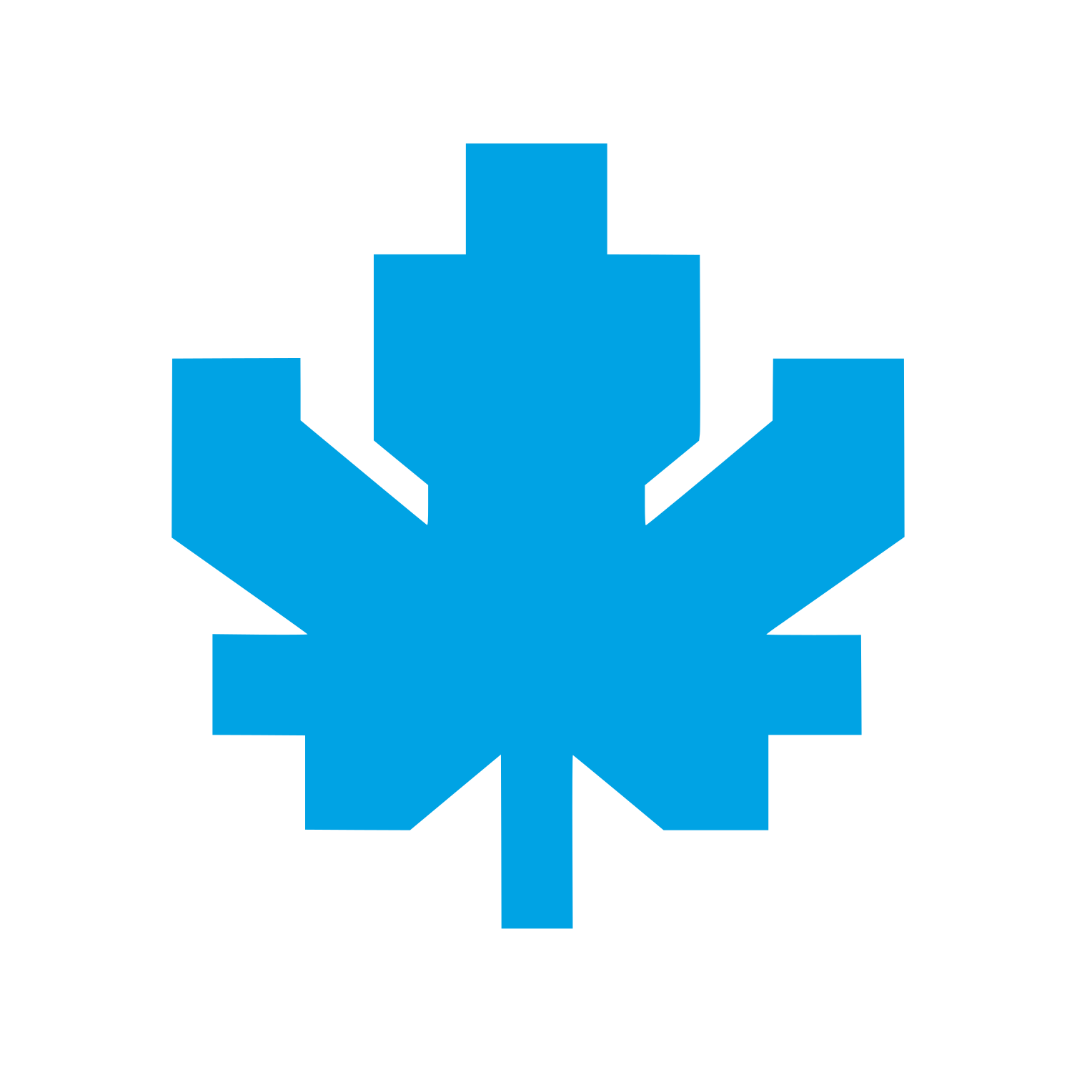 Pixel Maple Leaf Logo #00a3e4