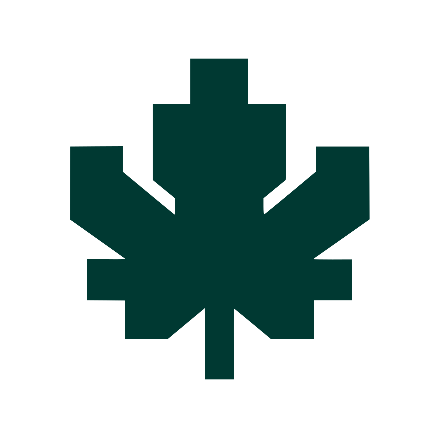 Pixel Maple Leaf Logo #003932