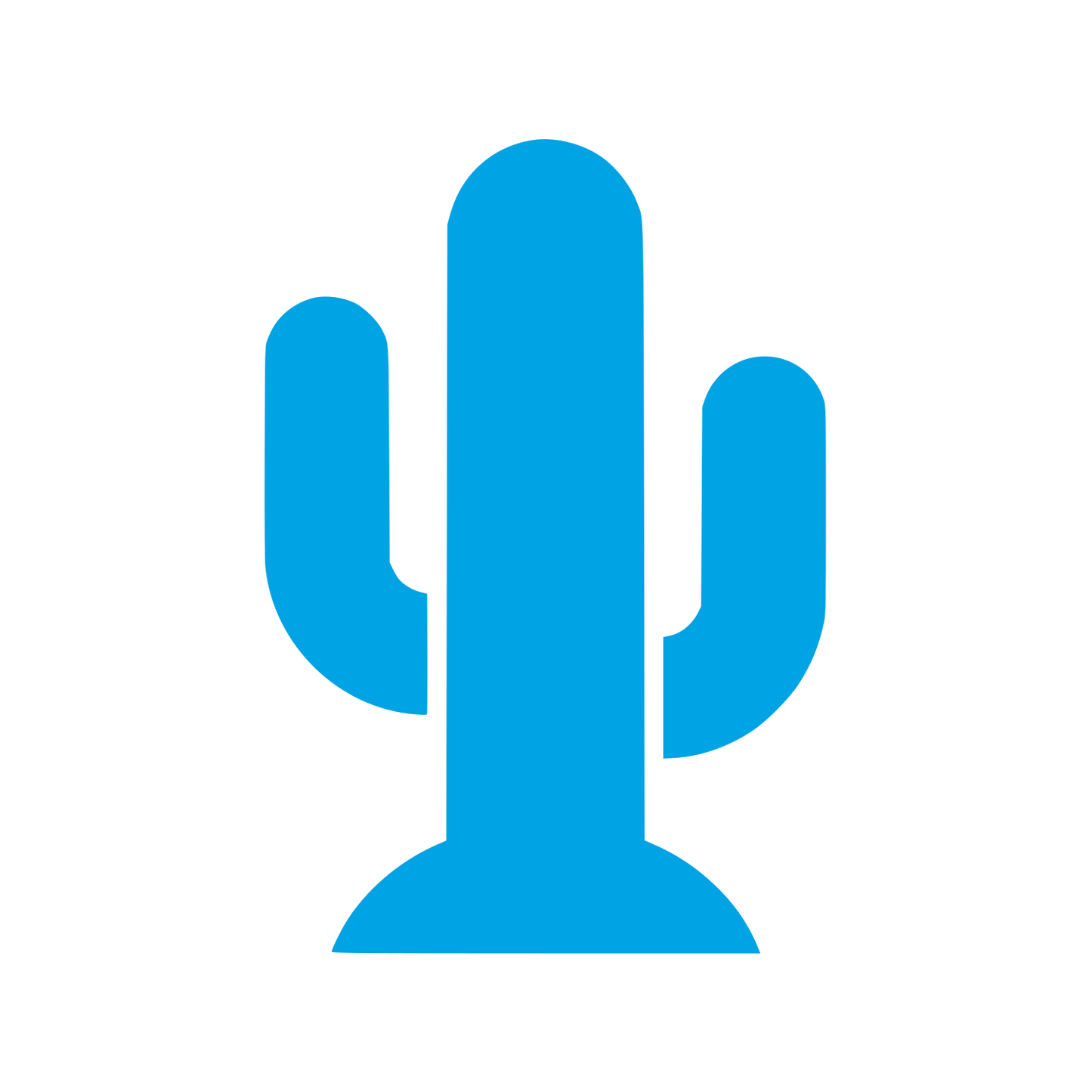 Saguaro Cactus Silhouette Logo #00a3e4