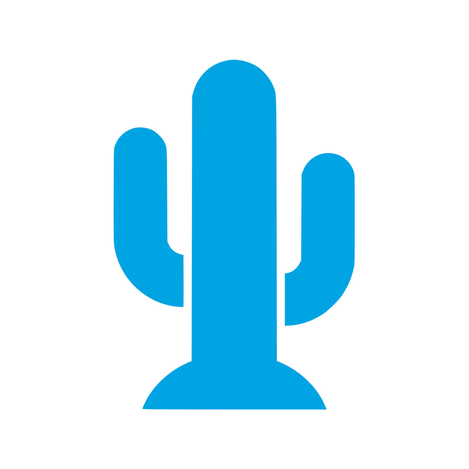 Saguaro Cactus Silhouette Logo #00a3e4