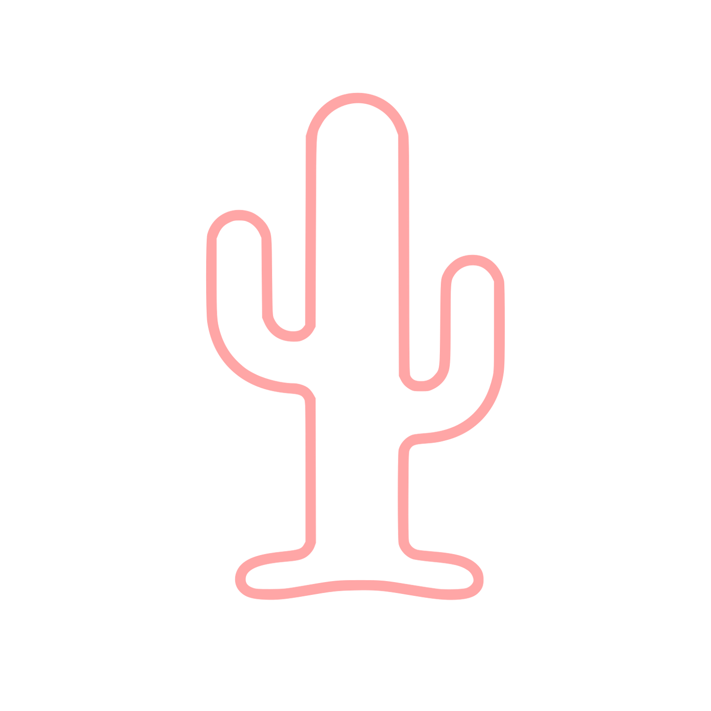 Saguaro Cactus Outline Logo #ffa6a6