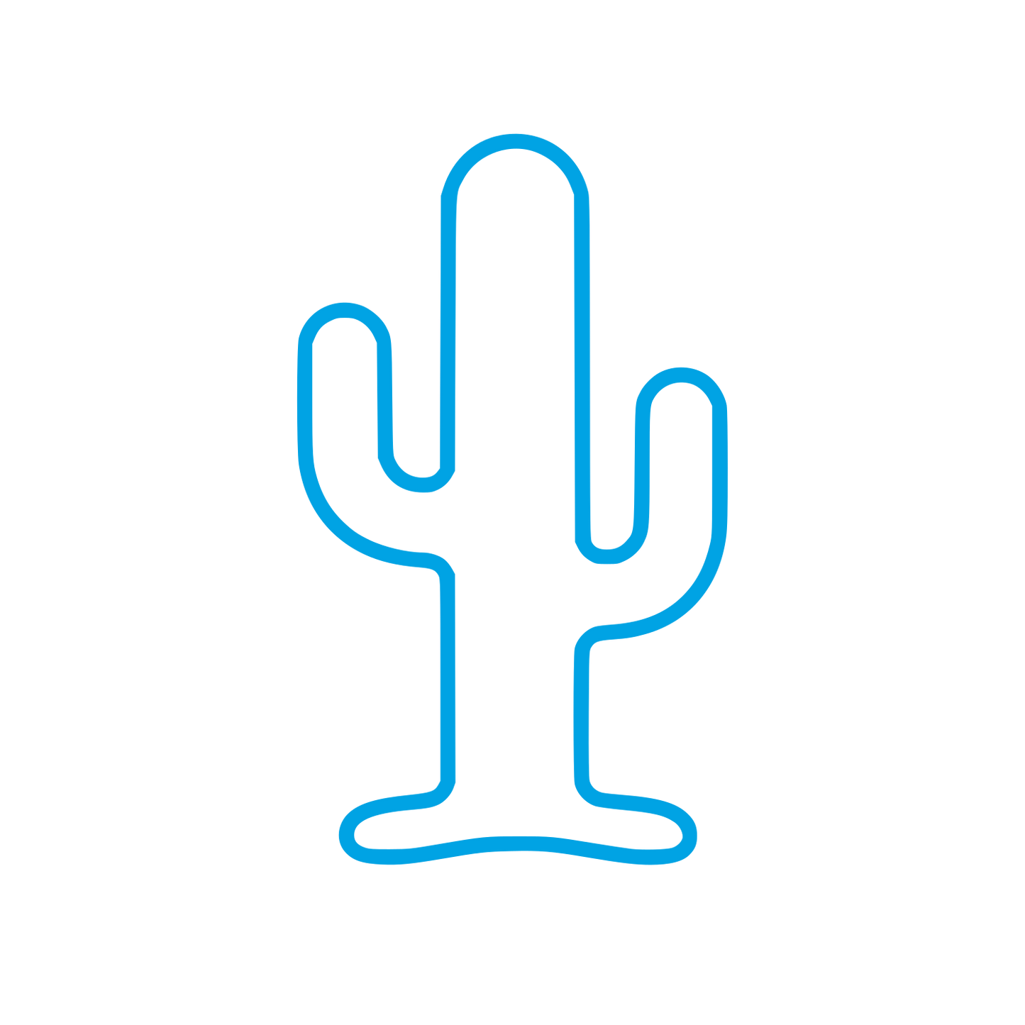Saguaro Cactus Outline Logo #00a3e4