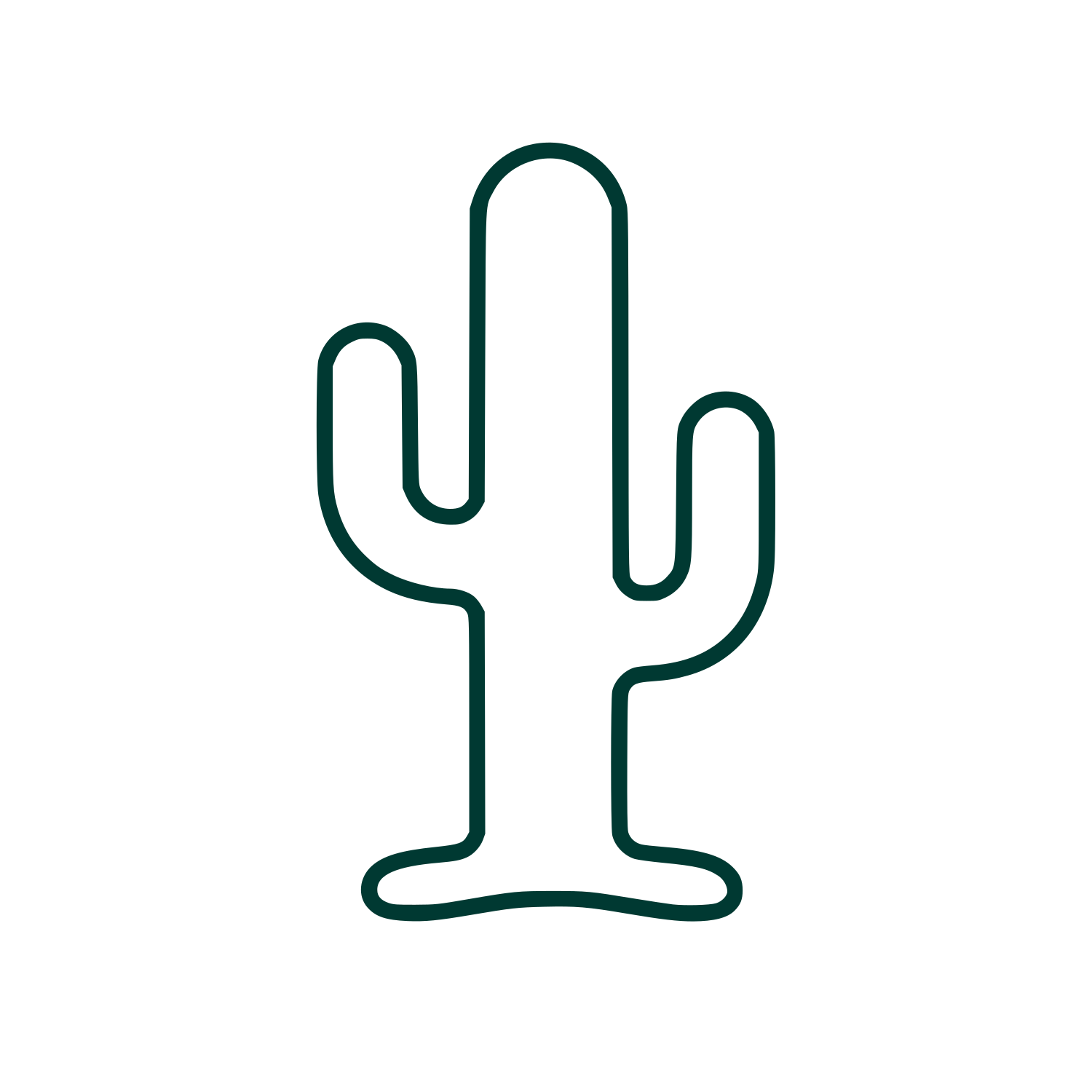 Saguaro Cactus Outline Logo #003932
