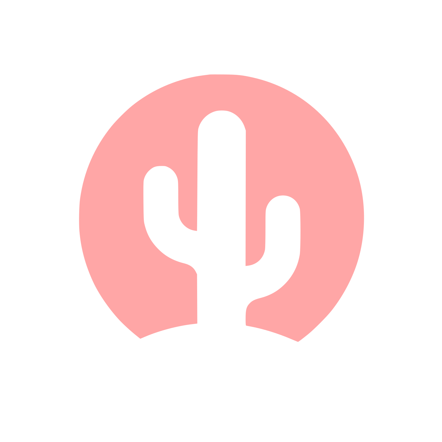 Cactus Circle Emblem Logo #ffa6a6