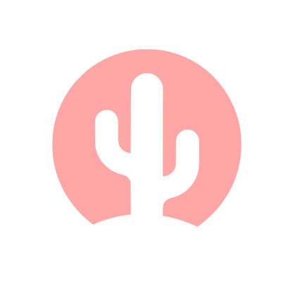 Cactus Circle Emblem Logo #ffa6a6