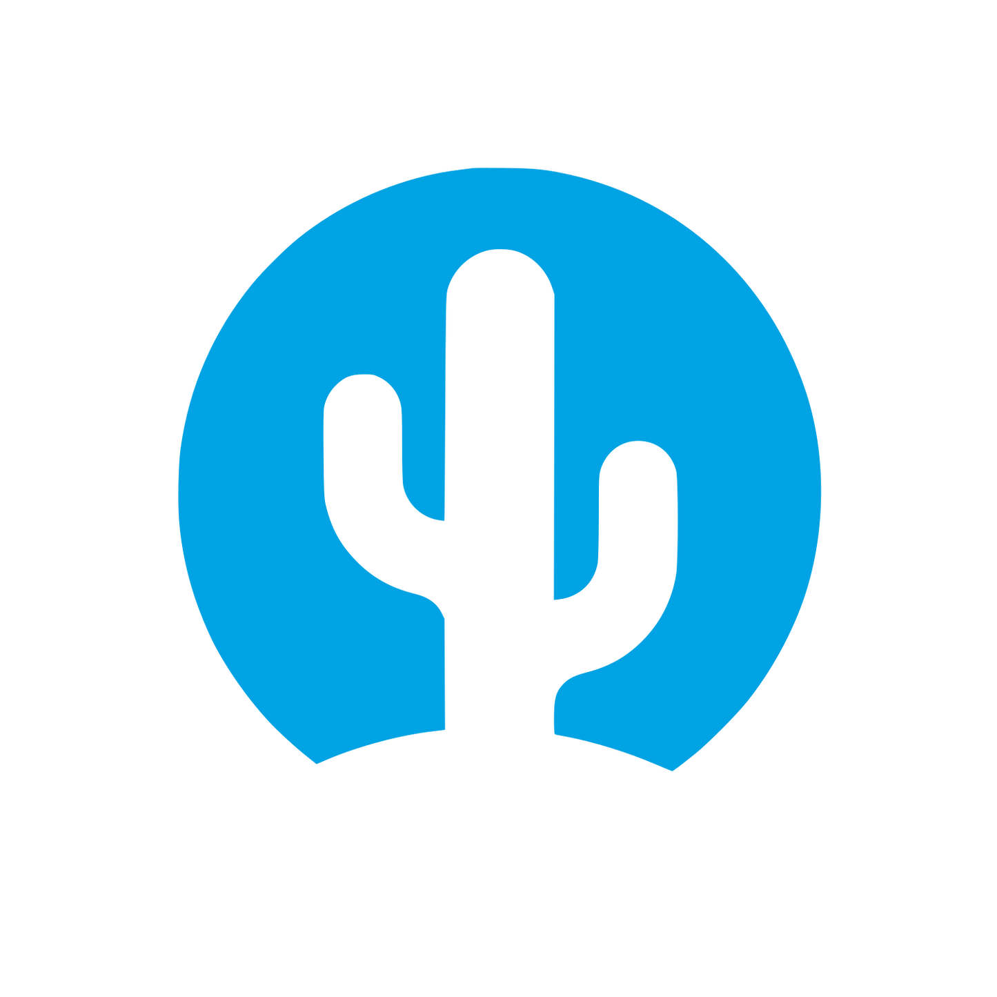 Cactus Circle Emblem Logo #00a3e4