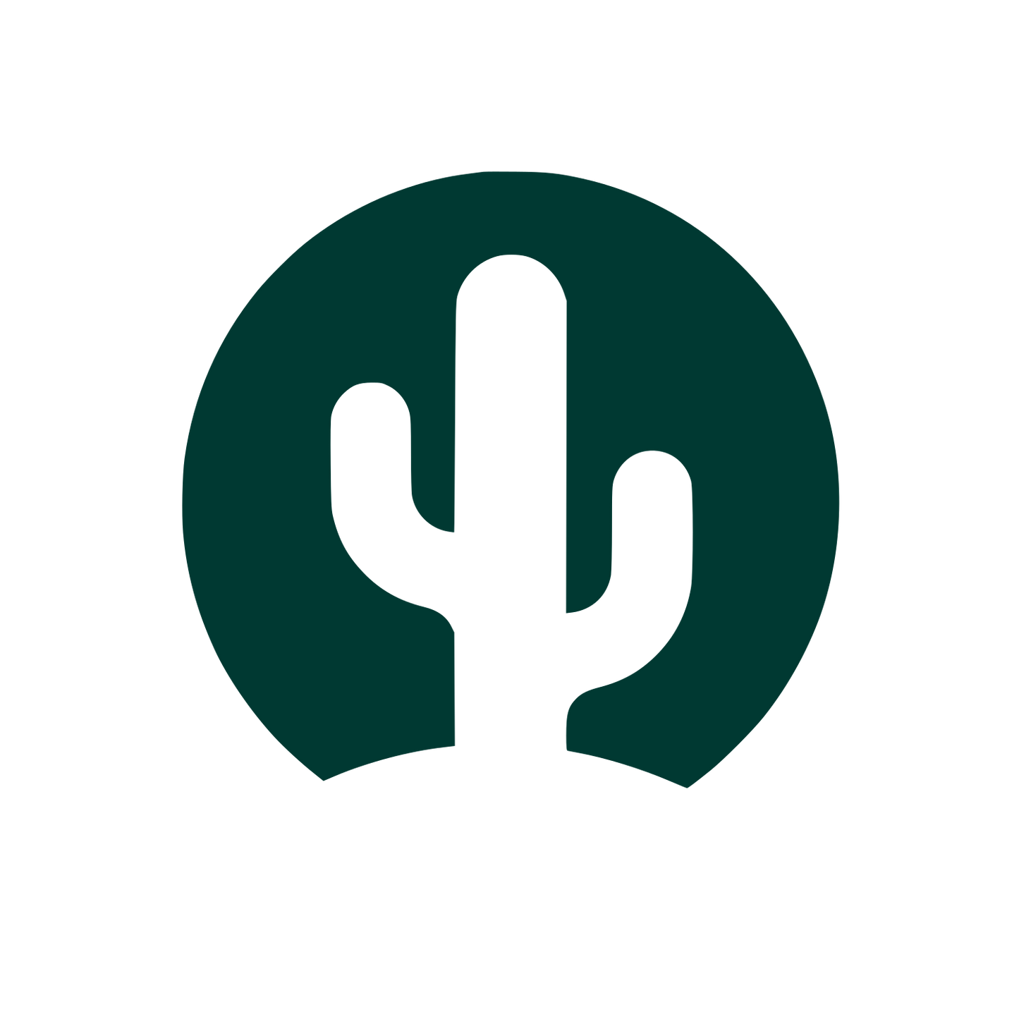 Cactus Circle Emblem Logo #003932