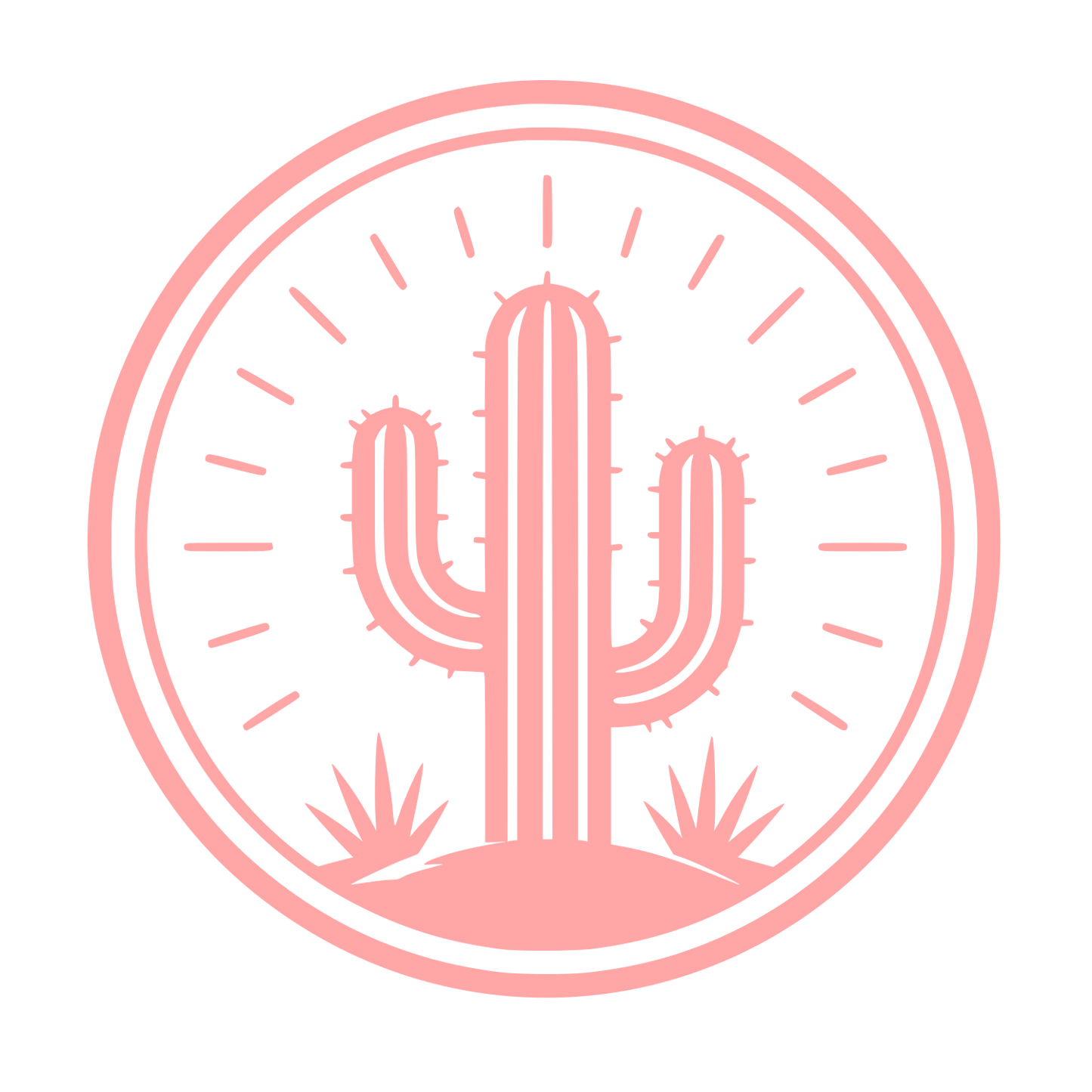 Saguaro Cactus Circle Logo #ffa6a6