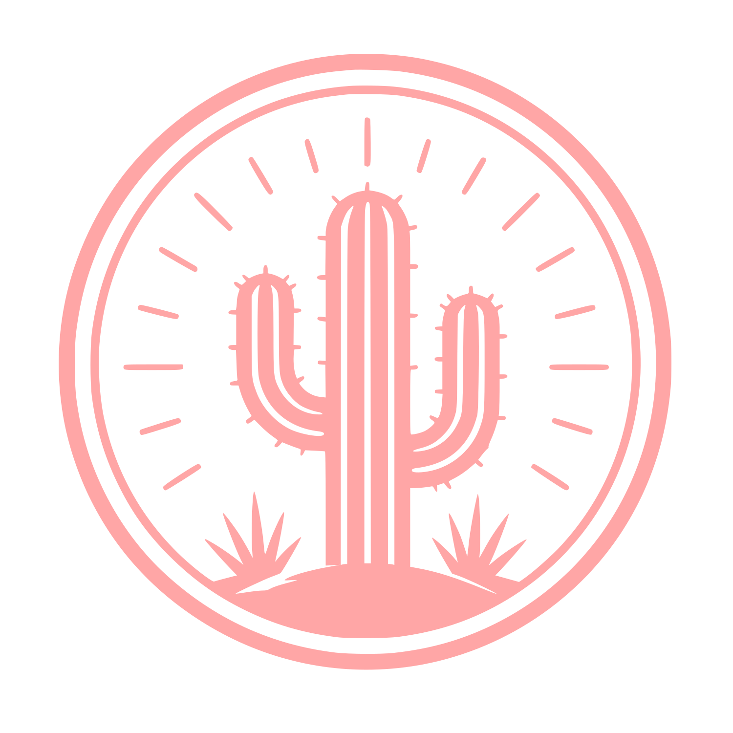 Saguaro Cactus Circle Logo #ffa6a6