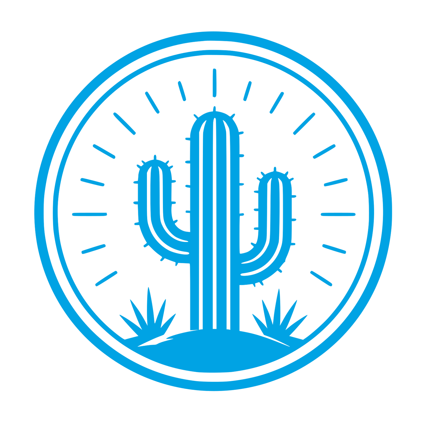 Saguaro Cactus Circle Logo #00a3e4