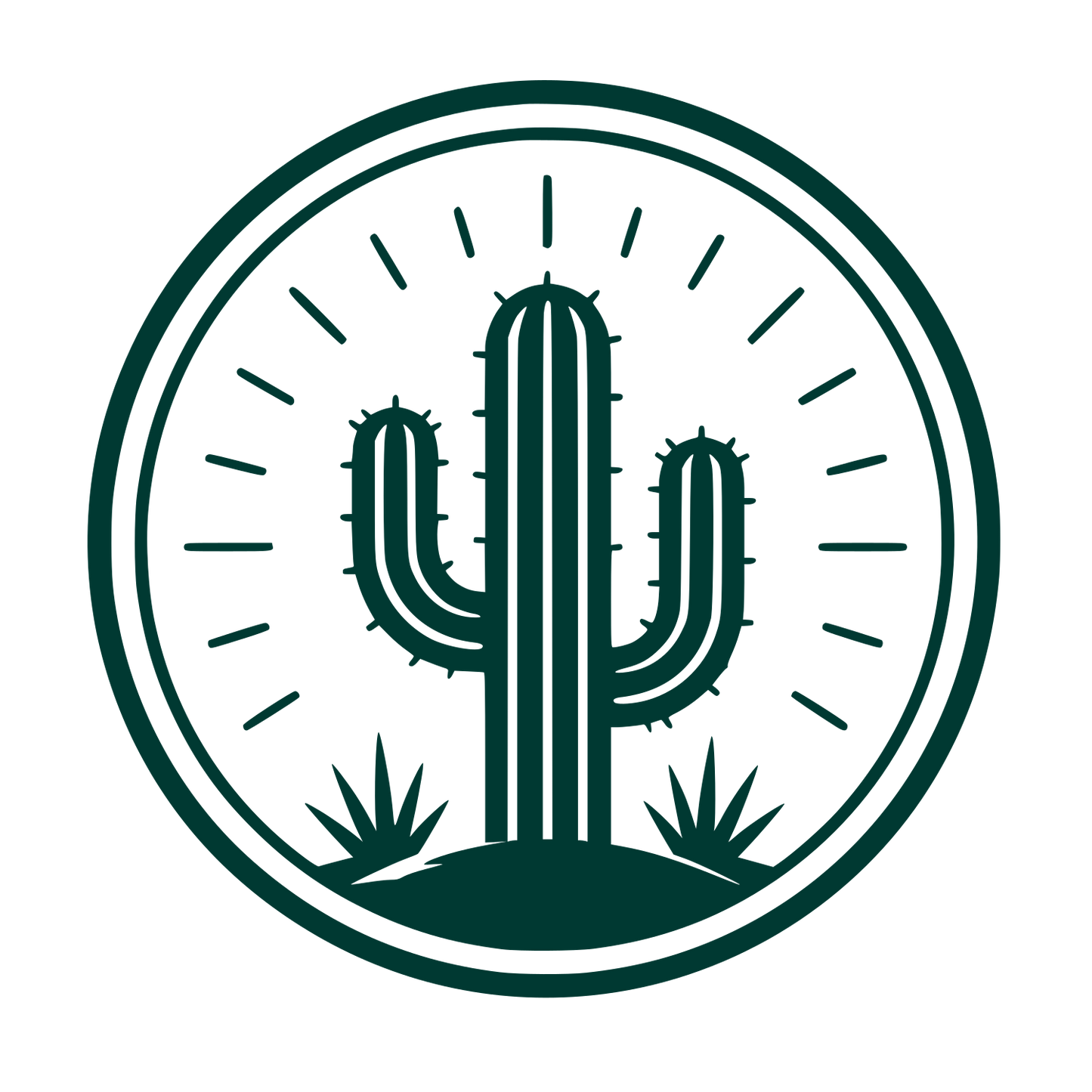 Saguaro Cactus Circle Logo #003932