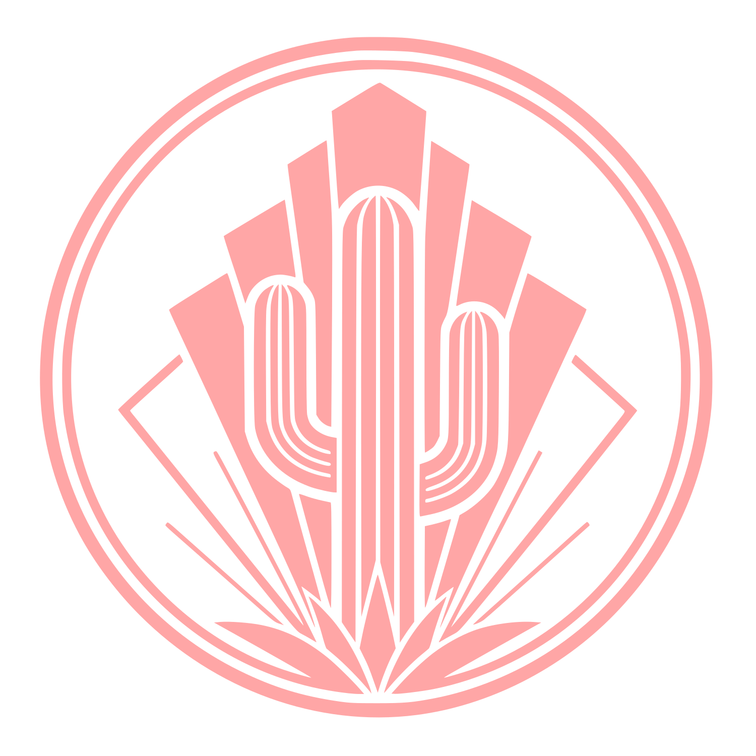 Art Deco Cactus Circle Logo #ffa6a6