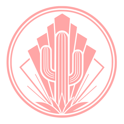 Art Deco Cactus Circle Logo #ffa6a6