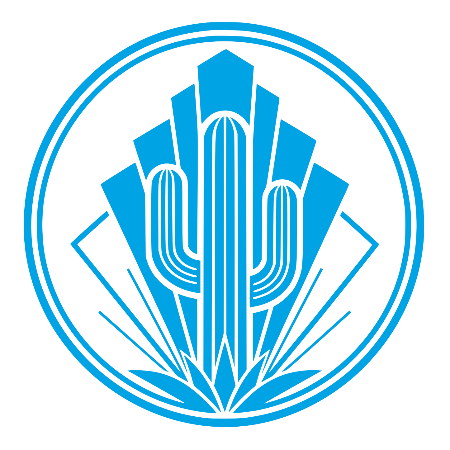 Art Deco Cactus Circle Logo #00a3e4