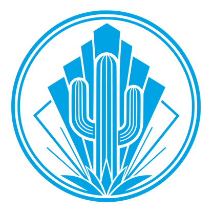 Art Deco Cactus Circle Logo #00a3e4