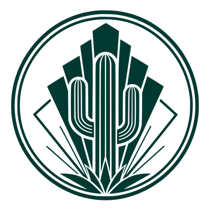 Art Deco Cactus Circle Logo #003932