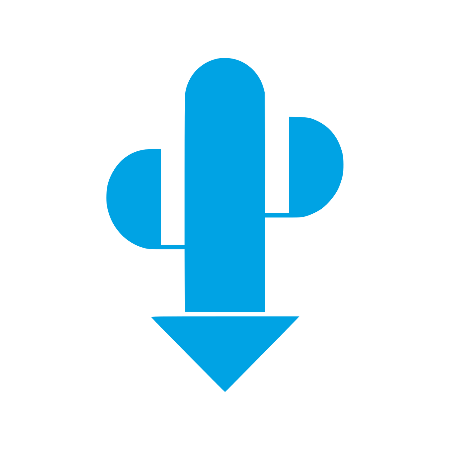 Geometric Cactus Arrow Logo #00a3e4