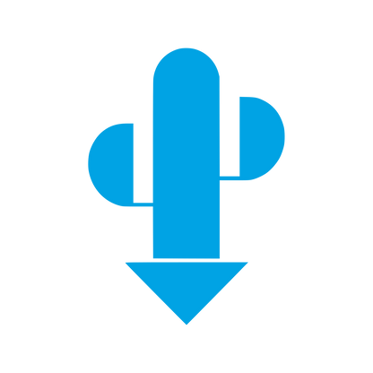 Geometric Cactus Arrow Logo #00a3e4
